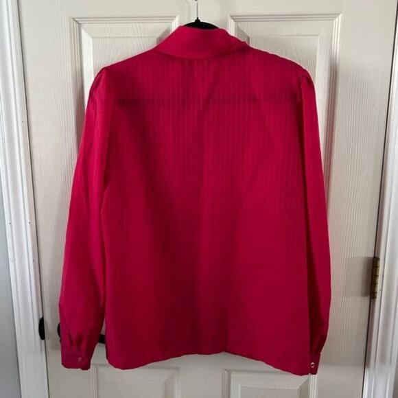 Ashley Hall Vintage Red Blouse Sz 14 - Picture 12 of 16